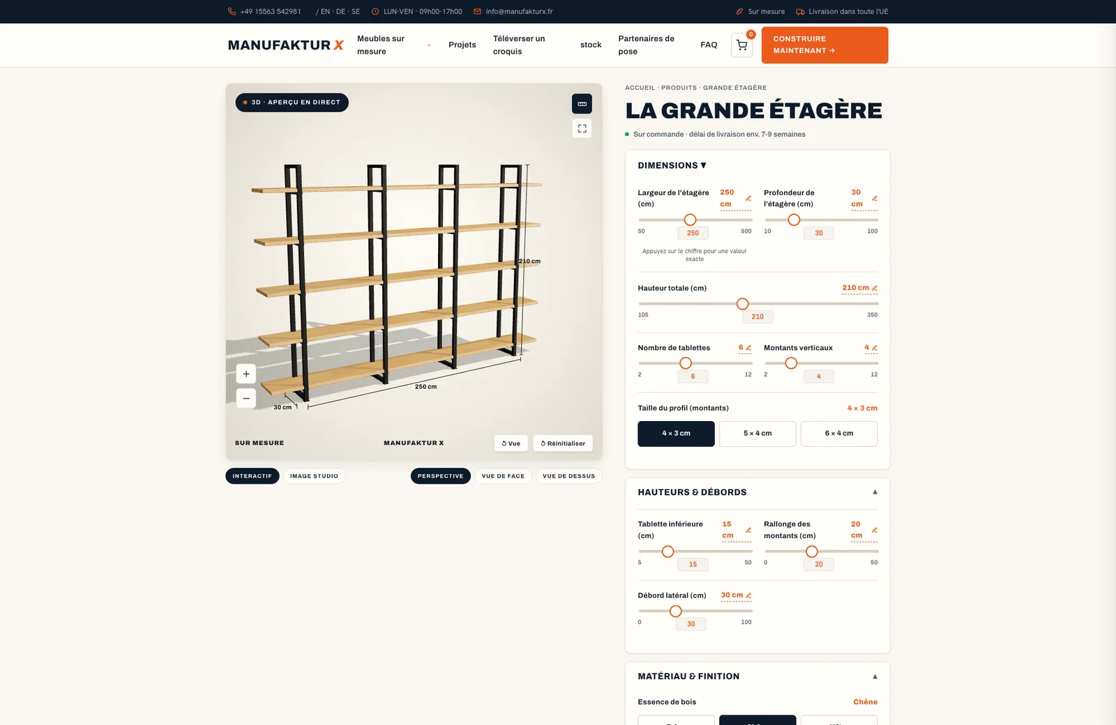 La grande étagère - 3D-configurateur, Manufaktur X